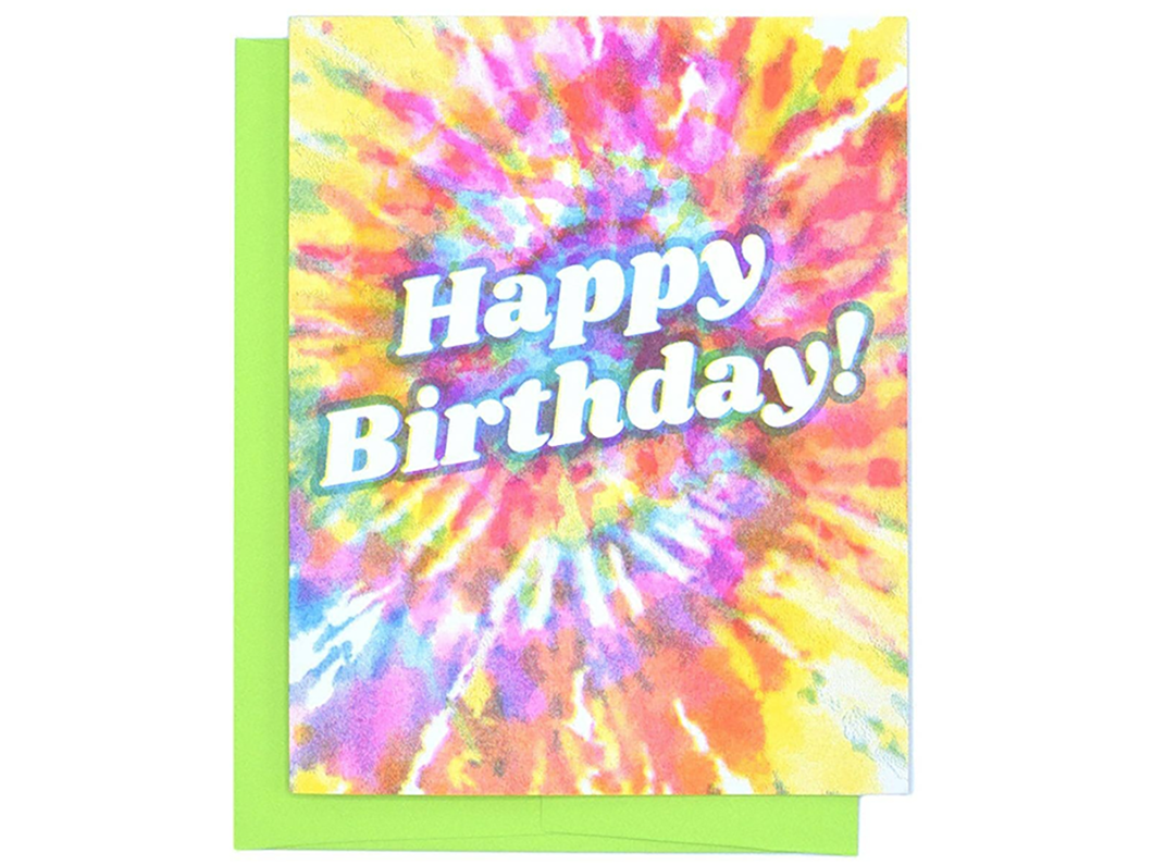 Happy Birthday Tie Dye, Single Card