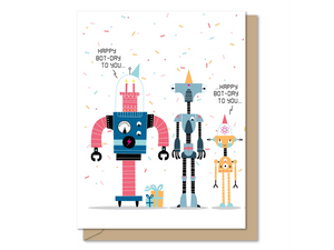 Happy Bot-Day, Single Quad-Fold Card