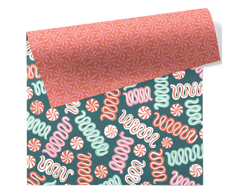 Hard Candy Christmas Gift Wrap, Roll of 3 Sheets