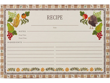 Harvest Recipe Cards, Set of 12