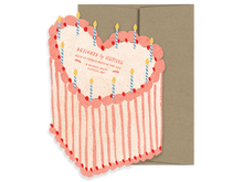 Heart Cake Birthday, Single Card