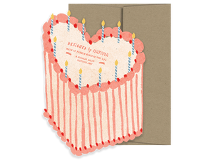 Heart Cake Birthday, Single Card