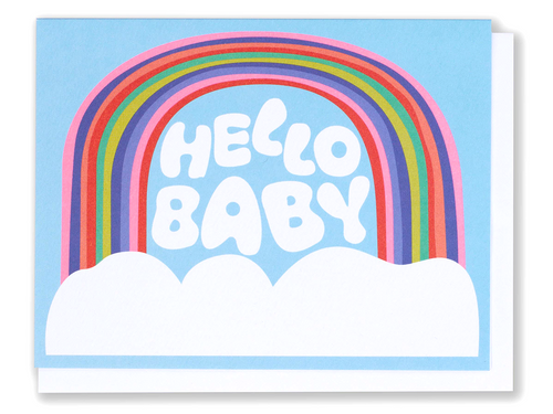 Hello Baby Rainbow and Clouds, Single  Card