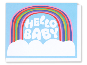 Hello Baby Rainbow and Clouds, Single  Card