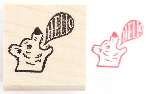 Hello Bear Rubber Stamp