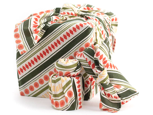 Holiday Argyle Fabric Gift Wrap, Set of 3