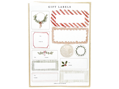 Holiday Gift Label Sticker Sheets