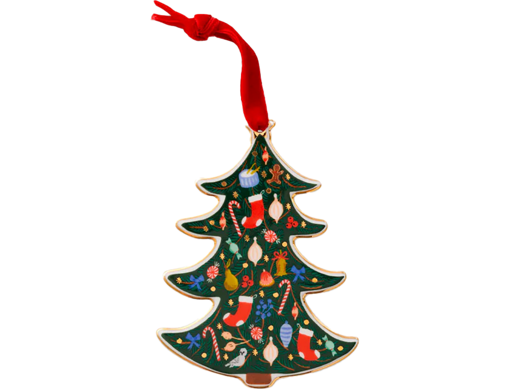 Holiday Tree Porcelain Ornament