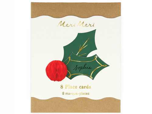 Holly Honeycomb Place Cards, Set of 8