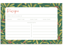 Holly Border Recipe Cards, Set of 15