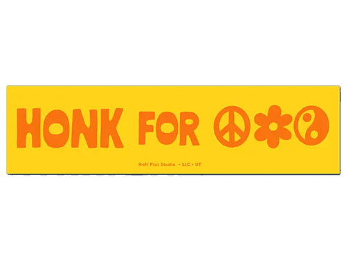Honk for Peace Love and Balance Bumper Sticker
