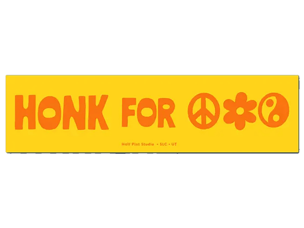 Honk for Peace Love and Balance Bumper Sticker
