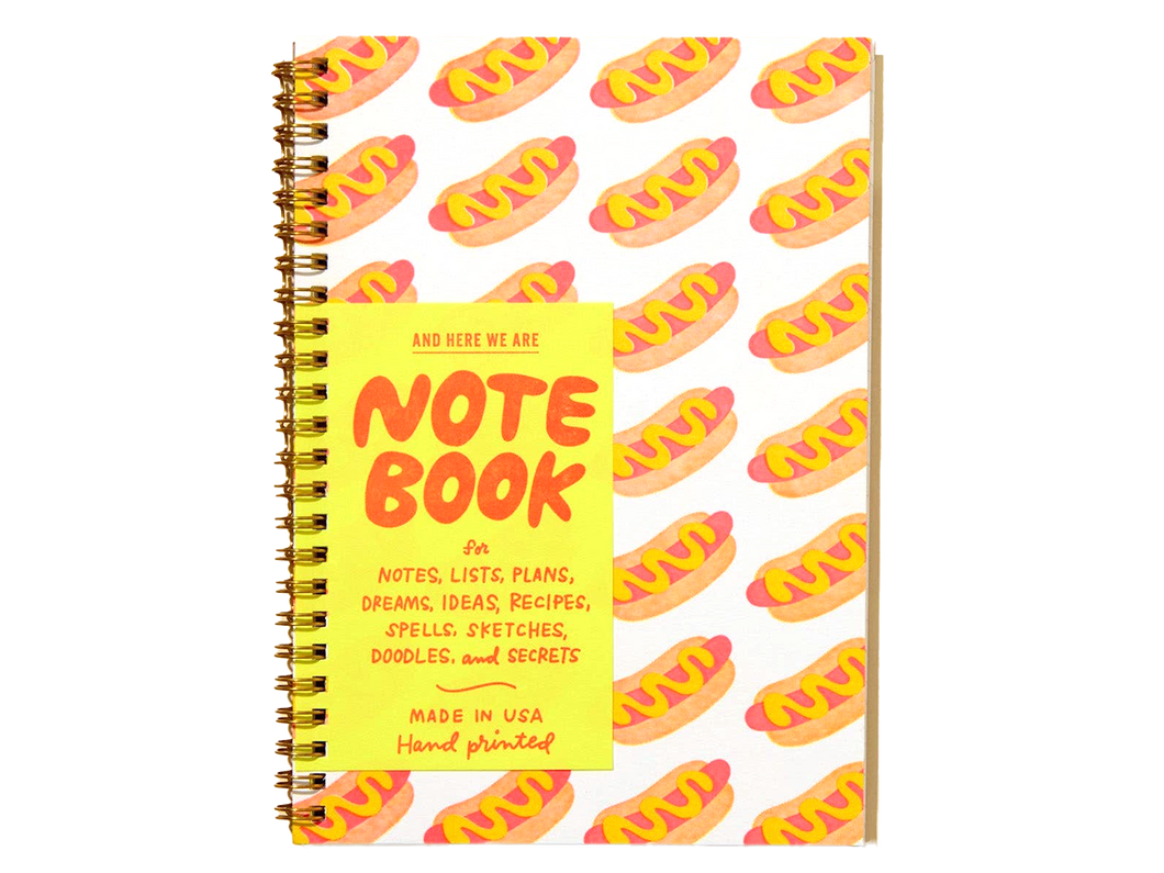 Hot Dogs Letterpress Spiral Notebook