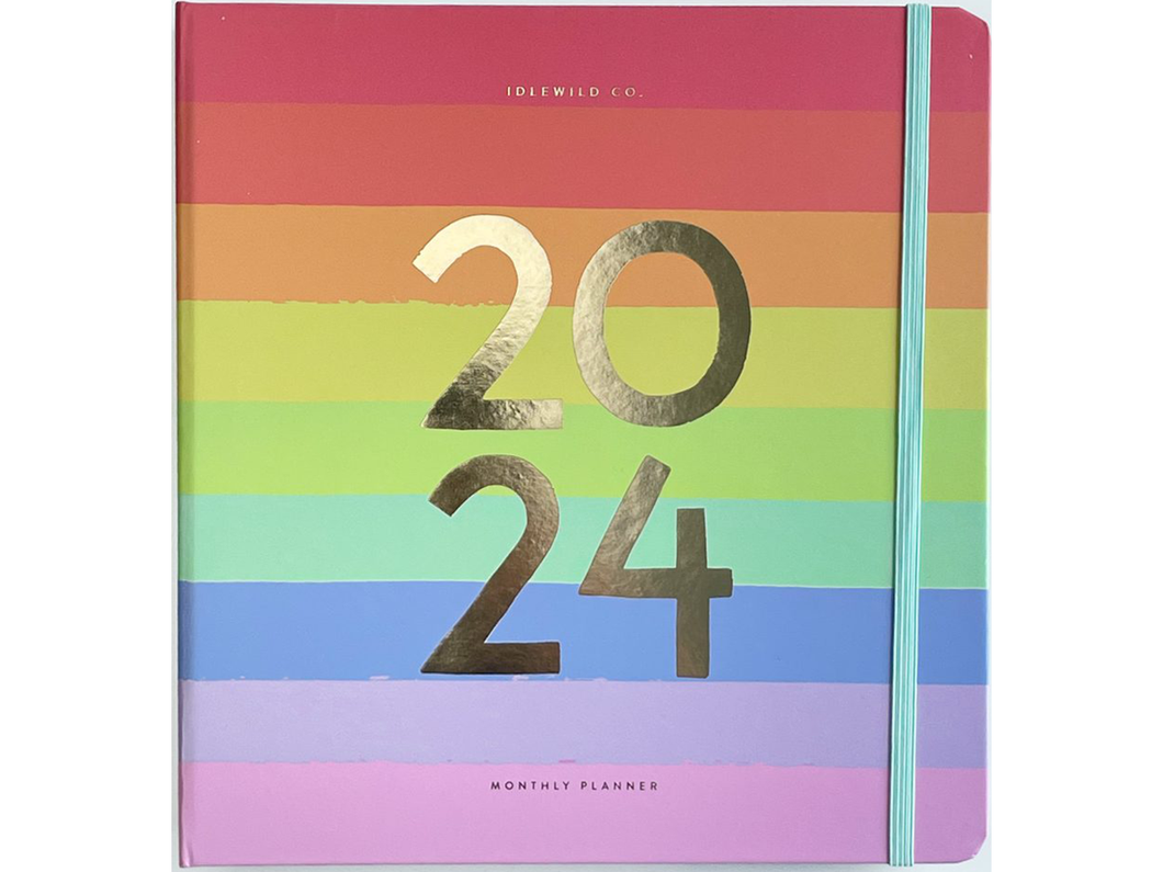 2024 Rainbow Hidden Spiral 12-Month Planner