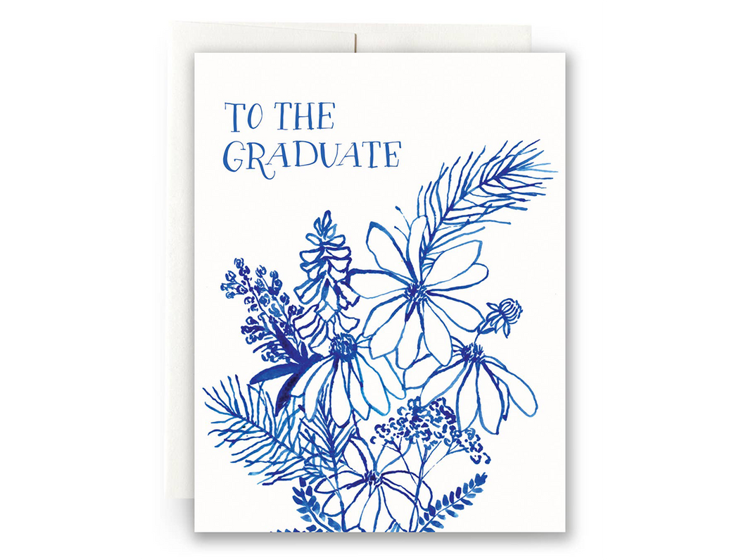 Indigo Wildflowers Graduate, Single Card