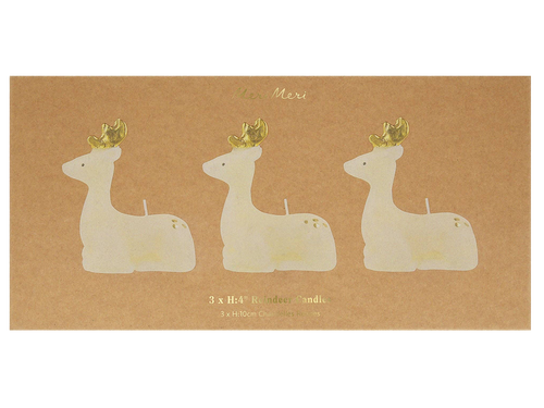Small Ivory Reindeer Candles