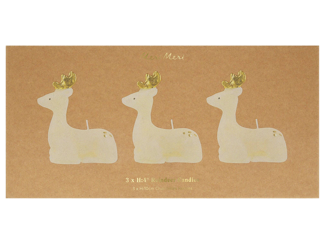Small Ivory Reindeer Candles