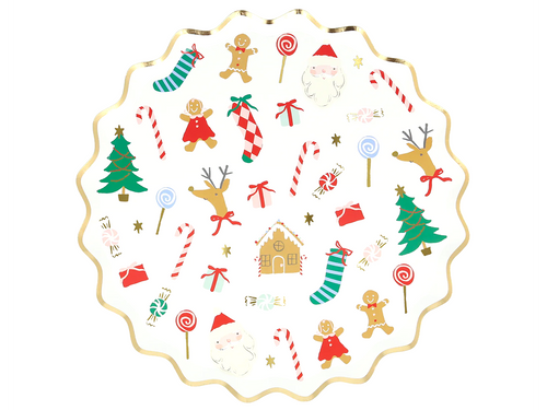 Jolly Christmas Side Plates, Set of 8