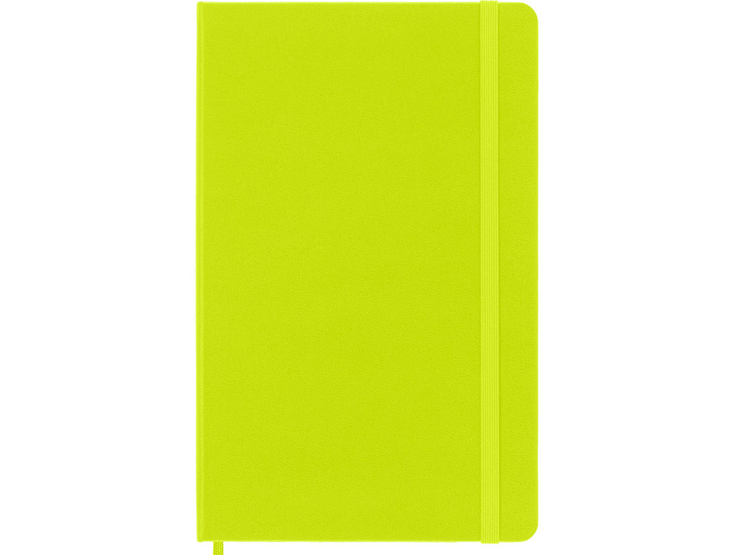 Large Hard Cover Ruled Notebook, Lemon Green