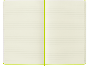 Large Hard Cover Ruled Notebook, Lemon Green