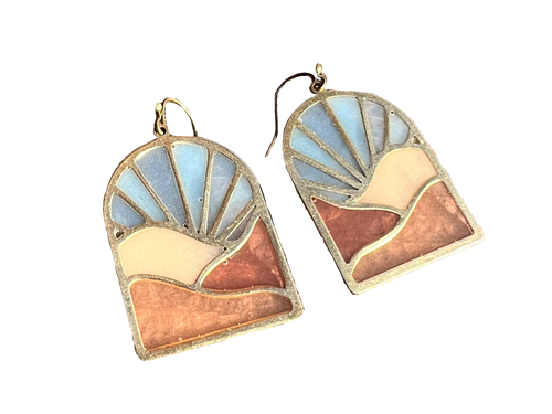 Landscapes Stained Glass Resin Earrings