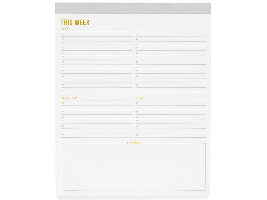 Large Grey Weekly Pad
