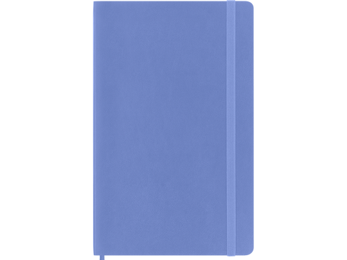 Large Hard Cover Ruled Notebook, Hydrangea Blue