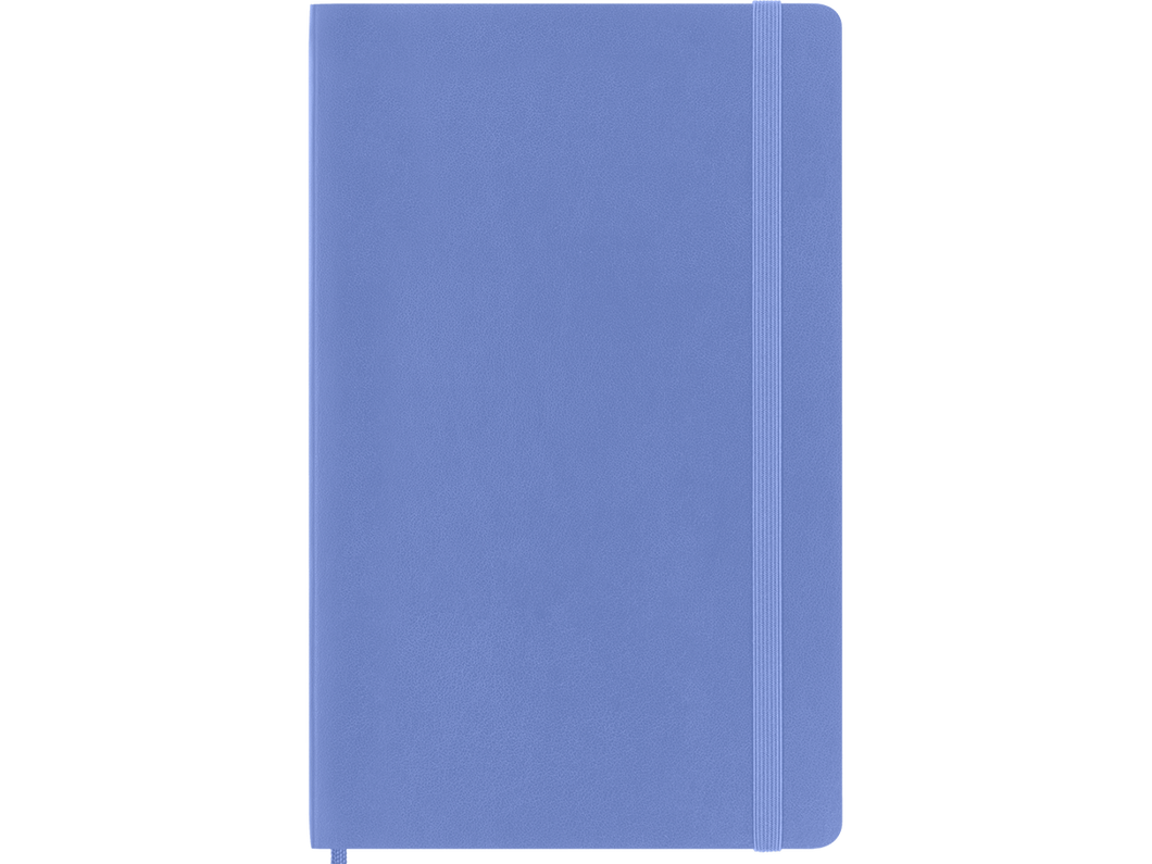 Large Soft Cover Ruled Notebook, Hydrangea Blue
