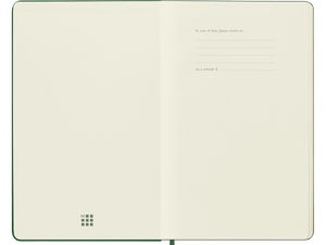XLarge Hard Cover Plain Notebook, Myrtle Green