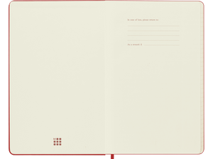 Large Hard Cover Plain Notebook, Red