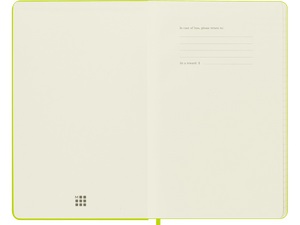 Large Hard Cover Ruled Notebook, Lemon Green