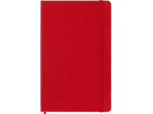 Large Hard Cover Ruled Notebook, Scarlet Red