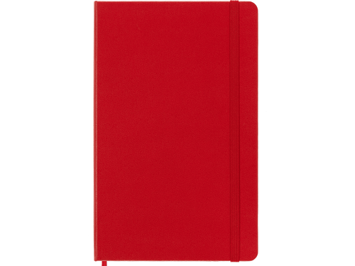 Large Hard Cover Ruled Notebook, Scarlet Red