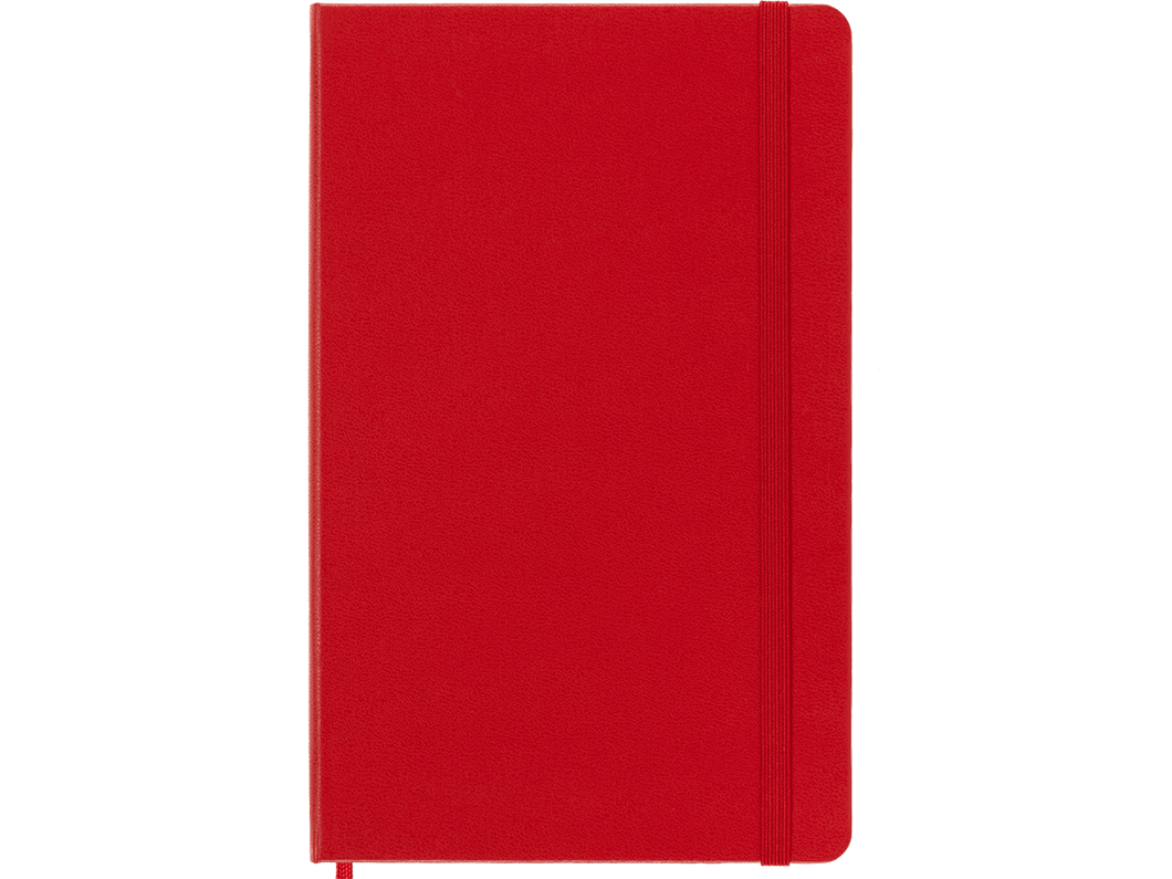 Large Hard Cover Ruled Notebook, Scarlet Red
