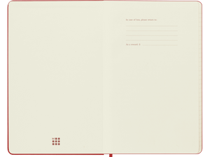 Large Hard Cover Ruled Notebook, Scarlet Red
