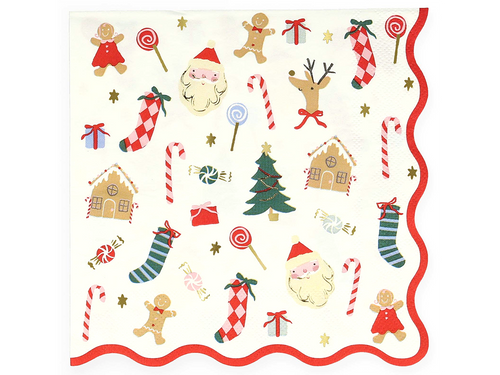 Jolly Christmas Large Napkins, Set of 16