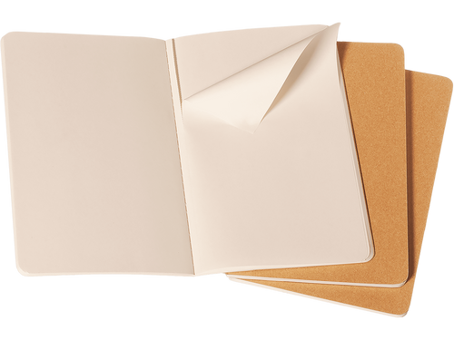 Set of 3 Large Cahier Plain Journal, Kraft
