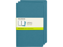 Set of 3 Large Cahier Plain Journals, Brisk Blue