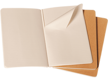 Set of 3 Large Cahier Ruled Journals, Kraft