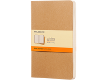 Set of 3 Large Cahier Ruled Journals, Kraft