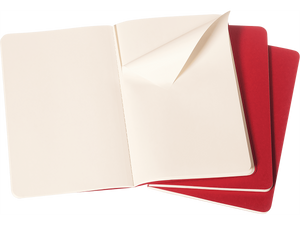 Set of 3 Large Cahier Plain Journals, Cranberry