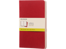 Set of 3 Large Cahier Plain Journals, Cranberry