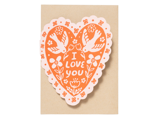 Love Birds Heart, Single Card