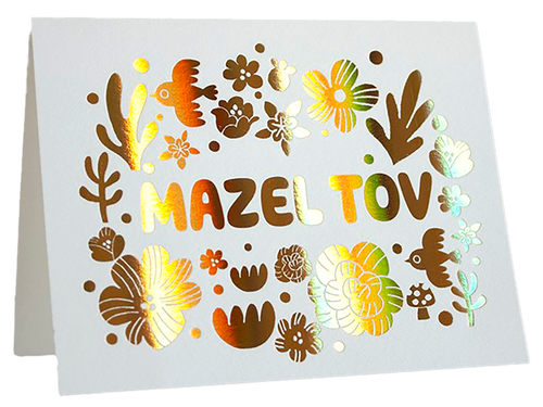 Mazel Tov Birds & Flowers, Single Card