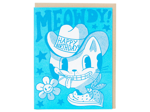Birthday Meowdy Cat, Single Card