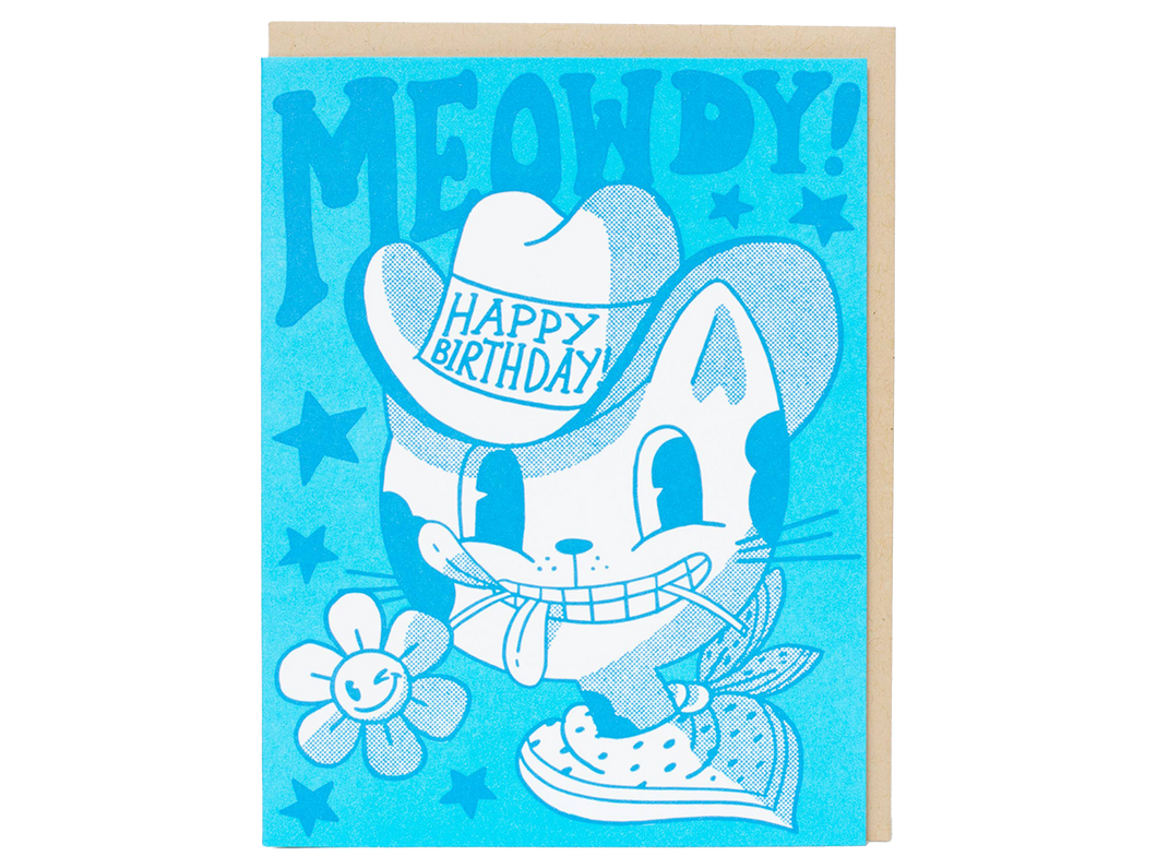 Birthday Meowdy Cat, Single Card