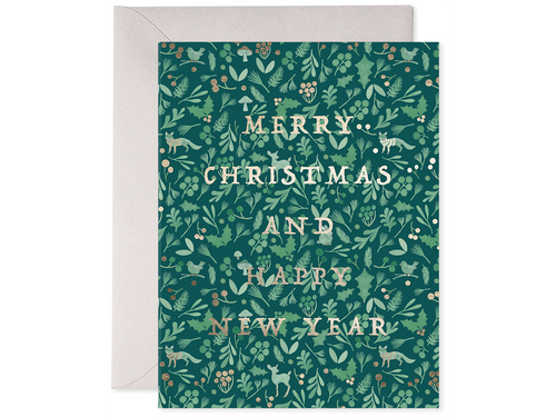 Winter Forest Christmas & New Year Card, Boxed Set of 6
