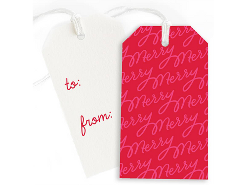Merry Script Gift Tags