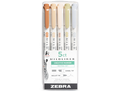 Mildliner Double Sided Highlighter, 5 Color Set, Neutral