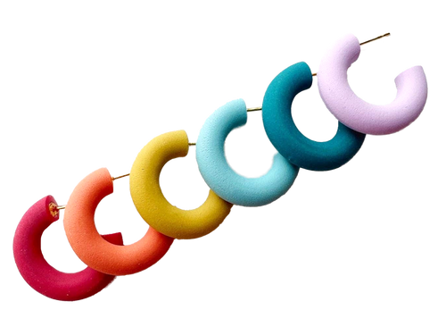 Mini Classic Polymer Clay Hoops